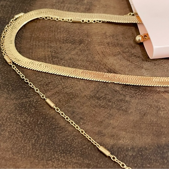 NWT Gold double layered evil eye necklace, ring set, and moon star earrings - Picture 8 of 8